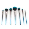 silver makeup brushes