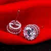 Yhamni New Arrival Sell Super Shiny Diamond 925 Sterling Silver Ladies Stud Crown Earrings Jewelry Whole E1002336