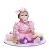 Lifelike 22 inch Cloth Body Soft Silicone Reborn Babies Doll Fashion Newborn Realistic Baby Toy Wearing Cute Clothes