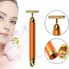 Tecnología de Japón 24K Beauty Bar Golden Energy Face Massager Cuidado de la belleza Vibración Masajeador facial 1PC Cara adelgazante con caja de regalo