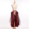 Unieke Victoriaanse drukte rok vrouwen retro gotisch flounce cape re -enactment punk kostuum cosplay 2 slijtage manieren