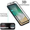 Pour iPhone X 8 8 plus en fibre de carbone Cadre 2.5D 9H dureté anti-empreintes digitales écran en verre trempé Protector haute définition couverture complète