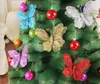 5pcs 20cm ornamento ciondolo farfalla vuota polvere glitterata per la decorazione appesa Venun dell'albero della festa di Natale