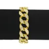 Neue Hip-Hop-Luxus-Armbänder mit simuliertem Diamant für Herren, versilbert, vergoldet, Iced Out Miami Cuban-Armband