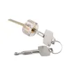 Locksmith Round Cross Visable Practice Padlock con 2 teclas + Juego de herramientas Lock Pick para el entrenamiento de habilidades de Locksmith