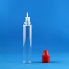 Bottiglie contagocce in plastica PET 100 pezzi 30 ml Bottiglie altamente trasparenti a doppia prova con tappi sicuri a prova di bambino Bottiglia spremuta con capezzolo lungo