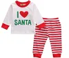 Xmas familj matchande pjs kläder set jul pyjamas set festivel sleepwear nattkläder vuxna barn jag älskar santa kläder