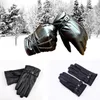 Windproof Men Black Leather Motorcycle Biker Cycling Touching Gloves Winter Warm Full Finger Waterproof Touch Screen Gloves for Phone Tablet