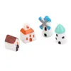 Partihandel-4pcs / set Mini Resin Church Castle Windmill Shed Cabin House Fairy Garden Miniature Craft Micro Cottage Landskapsdekoration