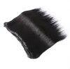 Armure de cheveux péruviens brésiliens couleur naturelle avec fermeture trame de cheveux raides non transformés bon marché avec fermeture en dentelle 4 pièces pour un complet He7929332