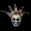 Hot Novelty Party Jester / Jolly Venetian Halloween Maska Wenecka Masquerade Maska Kolor Malowanie Full Face Maska Kostium Dostawy Party