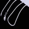 Mode Smycken Silver Kedja 925 Halsband Sterling Snake Kedja för Kvinnor 2mm 16 18 20 22 24 tum