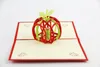 Groothandel 3D-wenskaart Kerstmis wenskaart Kerst decoraties pop-up wenskaart, 16 items gemengd per lot