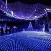 LEDストリングネットライトカバー2x3m 4x6m 8x10mクリスマスガーランドフェアリークリスマスパーティーガーデンウェディングデコレーションメッシュライト