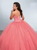 2017 Green Ball Gown Quinceanera 드레스 연인 크리스탈 수정 구슬로 된 얇은 명주 그 길이의 코르셋 마스쿼이드 볼 가운 스위트 16 D3746518