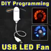 DHL Fashion USB LED FAN USB Gadget Luce rossa / verde / blu Flessibile LED Cooler Custodia USB fai da te Qualsiasi personaggio Messaggi per PC portatile