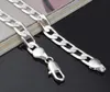 2018 kaplama 925 Ayar Gümüş 16-30 inç Gümüş kaplama pretty sevimli moda 4 MM zincir erkekler stil kolye kolye takı sığabilecek