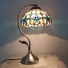 FUMAT 8 дюймов синий сиреневый оболочки настольная лампа средиземноморская спальня рядом с легким европейской классики пастырской настольная лампа