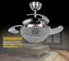 42 inch Modern Ceiling Fans Lights 220V 110V Remove Control Invisible Fan with Crystal Lighting