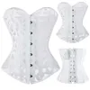 Wholesale-Sexy Women Corsets And Bustiers Overbust 10 Steel Boned Hollow Out White Black Corset Top Summer Lingerie Shapewear Corselet TYQ