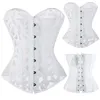 Whole-Sexy Women Corsets And Bustiers Overbust 10 Steel Boned Hollow Out White Black Corset Top Summer Lingerie Shapewear Cors217i