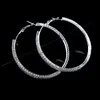 silver crystal hoop earrings