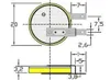 CR2032-knappbatteri med svetsstiftflikar Horisontella ytmonteringstyp CR2032-T5