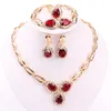 Fashion Wedding African Beads jewelry Sets Crystal Necklace Earrings For Women Gold Plated Jewelry Set Wedding Accessories