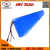 Triangle shape 1000W Electric Bicycle Battery 48V 30Ah with battery bag built in Samsung cell 30A BMS + 2A Charger FREE SHIPPING