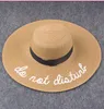 Womens Wide Brim Embroidery Straw Hat Beach Cap Foldable Sun Hats 6 colors