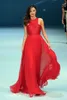 Mode miranda kerr bana röda sequins chiffong kväll klänning lång prom dres kändis klänning formell fest klänning