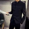 Gros-2016 TOP Qualité Hommes Noir Chinois Tunique Costume Hommes Blazers Hommes Blazers À Manches Longues Costume Veste Blazer Vestes 3XL