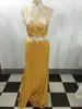 Riktig bild bellanaija afrikansk lila långa brudtärna klänningar 2016 aso ebi appliqued halter formella sjöjungfrun kvällsklänningar fest prom klänningar
