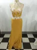 Immagine reale Bellanaija Abiti da damigella d'onore lunghi viola africani 2016 Aso Ebi Appliqued Halter Abiti da sera convenzionali a sirena Abiti da ballo per feste