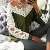 Frauen Casual Langarm Neue Spitze Blusen 2017 Herbst Winter Elegante Blusa Häkeln Aushöhlen Solide Shirts Tops Plus Größe GV1028 q171122