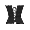 Lace cover overbust corset lace up boned lingerie zipper side Carnival waist and body shaper bustier Push up S-2XL