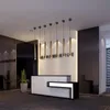 Moderne LED-Pendelleuchte Aluminium-Fahrwerk Quaders Lampen Splitter Goldrohr Lichtrohr minimalistischem Luxus leuchtet Home-Office-Beleuchtung hängen