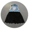 Brand New Fashion Autumn Baby Denim Girl Dress Girl Lace dress with Cowboy Coat Lace Skirt 3T to 8T5410190
