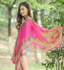 Womens Beachwear Sarong Scarf Poncho Bikini Cover Up Top Beach Paisley Print Chiffon Summer Sunscreen Shawl Pashmina for Driving With Button