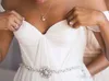ロマンチックなシフォンビーチのウェディングドレスが肩からプリーツ2016年夏の長いブライダルドレスボヘミアンボーホンウェディングドレスB6234102