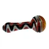 New product 4.3 inch colored switchbacks spoon pipe with honeycomb bowl tobacco glass pipe for smoking use