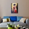 Canvas Artwork Portrait Oil Paintings Modern Dancing Girl Woman Art Hand Painted Bold Shapes and Lines for Office Wall Art