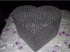heart-shaped crystal money box for wedding table decoration