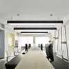 Wiszący drut aluminiowy lampa sufitowa biuro światła 4ft prostokątny wisiorek sufitowy światło nowoczesny lampa żyrandolowa LED do biura