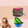 Nouveau bol de chien pliant en silicone plat de tasse extensible pour mangeoire pour animaux de compagnie alimentation en eau bol de voyage portable bol portable avec mousqueton IC801
