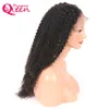 Perruques de cheveux humains brésiliens crépus bouclés pleine dentelle perruques de cheveux humains vierges pour les femmes noires noeuds blanchis pré-plumés