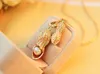Élégant collier de perles doré cacahuète Peasecod pendentif collier femmes mode chaîne pendentif bijoux filles fête accessoires