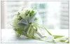 Adorável artificial branco rosa buquês de casamento para a noiva mão segurando flores casamento favores rosa buquê de casamento 18 flores