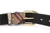 Ceinture en cuir véritable à rayures sauvages pour hommes et femmes, ceinture de taille de styliste de haute qualité, avec boucle ardillon en métal, 3042