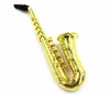 Wholesale tuba Sax pipe length 135MM Cigarette Holder Creative Filter Tobacco Pipe Glass Metal Smoking Pipe Aluminum, color random